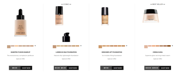 GIORGIO ARMANI beauty美国官网 全线单品 私密特卖会