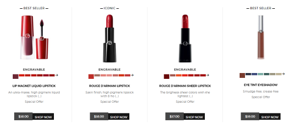 GIORGIO ARMANI beauty美国官网 全线单品 私密特卖会