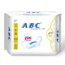 ABC  纤薄 绵柔表层 日用卫生巾 240mm*8片