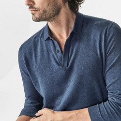 Massimo Dutti 00907203405 男款全棉POLO针织衫