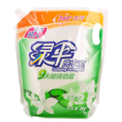 绿伞 去污超人洗衣液2kg/袋 玉兰幽香香型 袋装