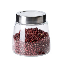 愉悦之家 带盖无铅玻璃储物罐 980ml 