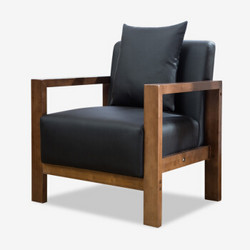 多瓦娜（DOWANA）沙发 小户型实木单人沙发 休闲沙发-DWN-S002-1黑色