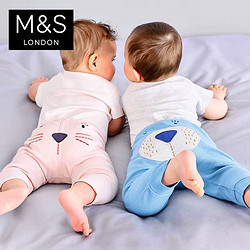 M&S 马莎 T787110B  纯棉婴儿裤 2件装