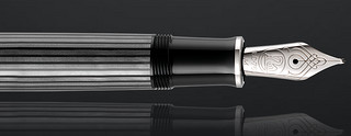 Pelikan 百利金 钢笔 M805 黑杆白夹 F尖 单支装