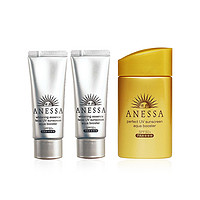 SHISEIDO 资生堂 ANESSA 安热沙 黄金防晒三件套（金瓶 60ml+美白银瓶 40g*2支）