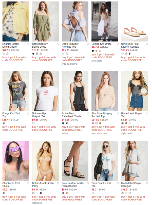FOREVER 21美国官网 折扣区男女儿童服饰