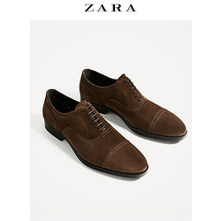 ZARA 12023202100 男士绒面真皮鞋 