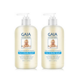 GAIA 嘎呀 宝宝婴儿二合一洗发沐浴露 500ml*2瓶