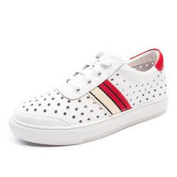 POWER DEKO 女款真皮运动内增高小白鞋