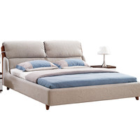 蕾舒 白蜡木可拆洗布艺床  