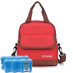 V-Coool 双层母乳保鲜包套装 红色+干式蓝冰2块 *2件