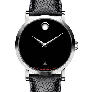 MOVADO 摩凡陀 Red Label 606114 男士 38mm Black Dial Leather 手表