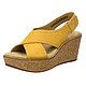  中亚Prime会员：Clarks  Aisley Tulip Wedge Heels Sandals 女士凉鞋　