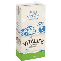 澳洲进口牛奶 维纯 Vitalife 全脂UHT牛奶1箱 1Lx12 盒