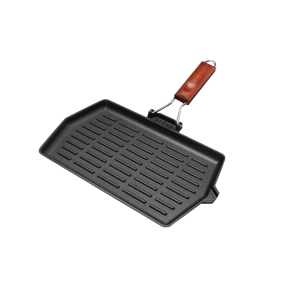 llntore 朗特乐 铸铁锅系列 ft62w 长方形牛排煎锅 35*21cm