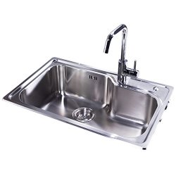 KOHLER 科勒 K-77160T-2S-NA 单槽台上厨盆+K-97274T-4-CP 龙头
