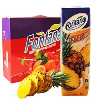 Fontana 菠萝汁 纯果汁 1L*4瓶 果汁饮料 整箱礼盒