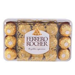 京东海外直采 费列罗Ferrero Rocher榛子牛奶巧克力礼盒30粒 意大利进口 375g