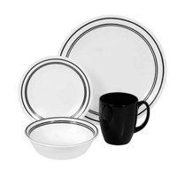 Corelle 康宁餐具 Classic Cafe Black 陶瓷餐具套装 16件套 