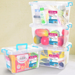 【京东超市】百草园 塑料便携式收纳盒保鲜盒 杂物收纳箱整理箱 10L 4个装