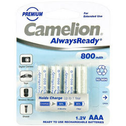 Camelion 飞狮 AlwaysReady 7号镍氢充电电池 800mAh 4节装 *2件
