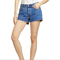 限尺码、中亚PrimeDay：Levi's 李维斯 501系列 32317-0047 Shorts版型 女士短裤 蓝色