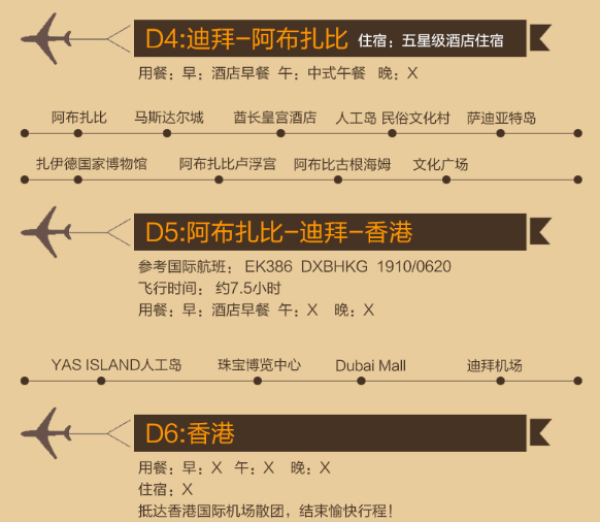 香港/深圳-迪拜+阿布扎比 6天4晚跟团游