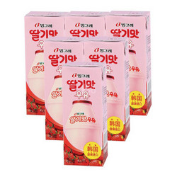 Binggrae 宾格瑞 草莓味牛奶饮料 200ml*6 韩国进口 *5件