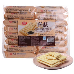 限华北西北：思朗 纤麸 芝麻味 梳打 饼干 364g *10件