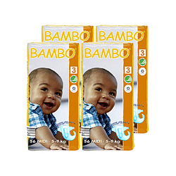 BAMBO 班博 绿色生态 婴儿纸尿裤 3号 56片 *4件