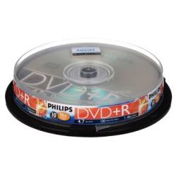 飞利浦(PHILIPS)DVD+R 16速 4.7G 桶装10片 刻录盘