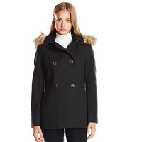 NAUTICA 诺帝卡 Mid-Length Peacoat 女士双排扣羊毛混纺大衣