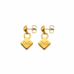 DOLCE & GABBANA 金色短款女士耳坠 