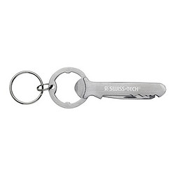 SWISS+TECH 瑞士科技 ST67139迷你条形多功能不锈钢钥匙链小工具(开瓶器 螺旋刀)
