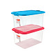  [当当自营]禧天龙Citylong 大号环保L塑料收纳箱2个装 6348 透明红+透明蓝 整理箱衣物储物箱　