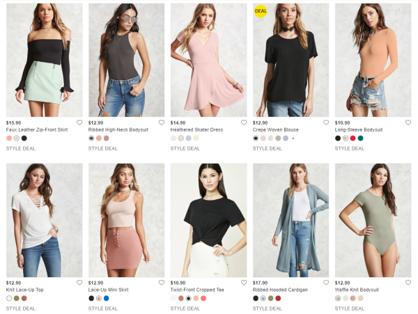 FOREVER 21美国官网 折扣区男女儿童服饰