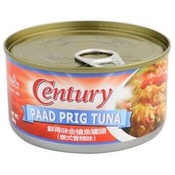 泰国进口食品鲜得味金枪鱼方便速食罐头泰式香辣味185g *15件