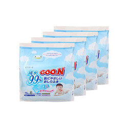 GOON 大王 盒装湿纸巾补充装 70张/包 12包装 4袋 *5件