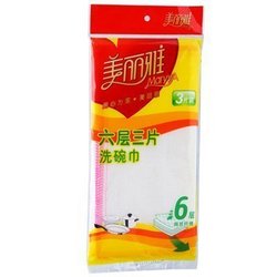 MARYYA 美丽雅 6层3片洗碗巾 抹布 百洁布 钢丝球 *2件