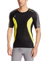 SKINS Mens DNAmic Men's Compression Short sleeve Top Black/Citron 大