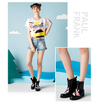 PAUL FRANK 大嘴猴 PF1009 女士手绘雨鞋 