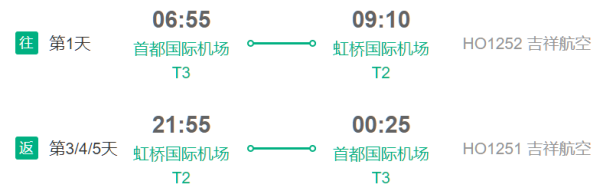 北京/天津-上海3-5天往返机票(送迪士尼门票)