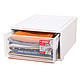 IRIS 爱丽思 可叠加环保塑料收纳储物抽屉整理箱四个套装 BC500 白色(供应商直送)