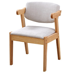 一米色彩 实木椅子 （原木色 可拆洗坐垫） *3件