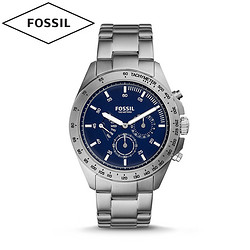 Fossil CH3034 不锈钢表带三眼表盘 男士石英手表