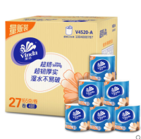 维达卷纸超韧4层125克27卷整箱装卫生纸巾有芯卷纸 新旧包装交替 *2件
