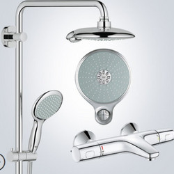 GROHE 高仪 4键11式 顶喷花洒配全冷触恒温龙头（保颂27911000+新普利斯恒温34227002）