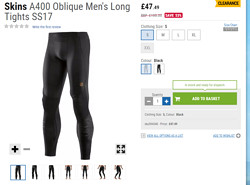 Skins A400 Oblique Men's Long Tights 压缩裤吐血好价+凑单品