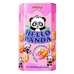 新加坡进口 明治（Meiji）熊猫草莓夹心饼干50g